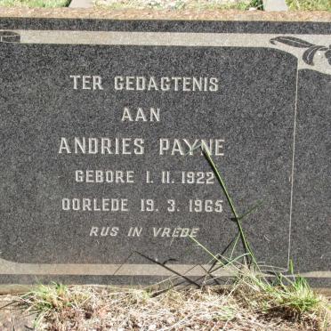 PAYNE Andries 1922-1965