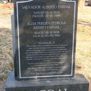 PARDAL Salvador Alberto 1939-2004 &amp; Alda Pereira Pedrosa Ribeiro 1938-2005