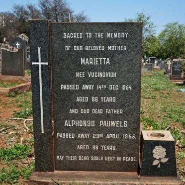 PAUWELS Alphonso -1955 &amp; Marietta VUCINOVICH -1954