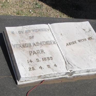 PARR Vernon Ashenden 1899-1974