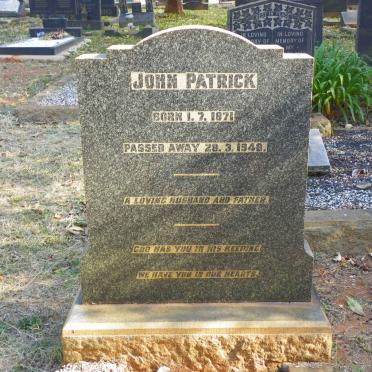 PATRICK John 1871-1948