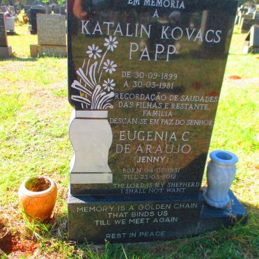 PAPP Katalin Kovacs 1899-1981 :: DE ARAUJO Eugenia C. 1931-2012