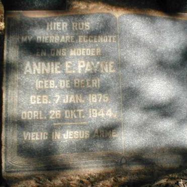 PAYNE Annie E. nee DE BEER 1875-1944