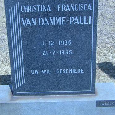 PAULI Christina Francisca, VAN DAMME 1935-1985
