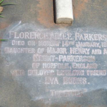PARKERSON Florence Aimee, MOUNT -1957