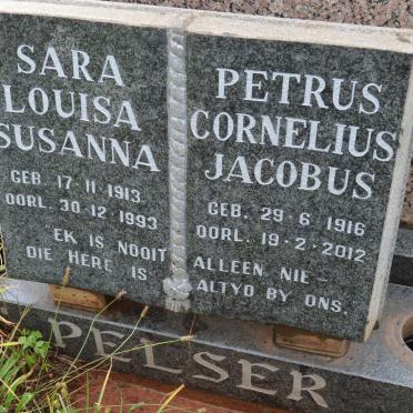 PELSER Petrus Cornelius Jacobus 1916-2012 &amp; Sara Louisa Susanna 1913-1993