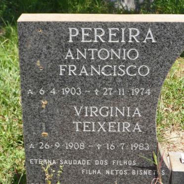 PEREIRA Antonio Francisco 1903-1974 &amp; Virginia TEIXEIRA 1908-1983
