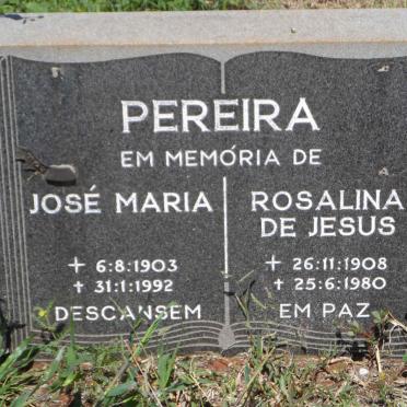 PEREIRA Jose Maria 1903-1992 &amp; Rosalina de Jesus 1908-1980