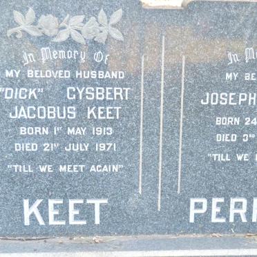 PERROW Joseph 1873-1954 :: KEET Gysbert Jacobus 1913-1971
