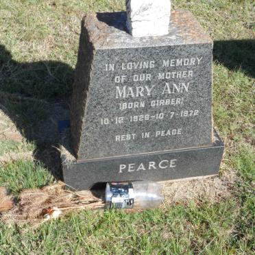 PEARCE Mary Ann nee GIRBER 1926-1972