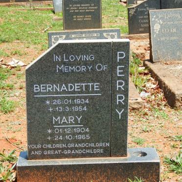 PERRY Mary 1904-1965 :: PERRY Bernadette 1934-1954