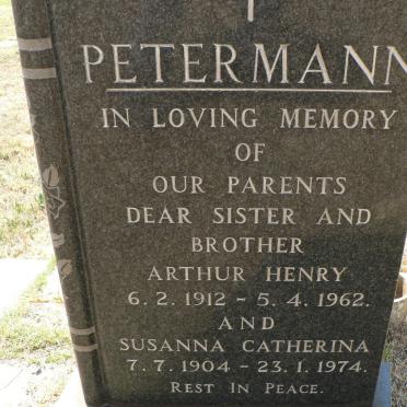 PETERMANN Arthur Henry 1912-1962 &amp; Susanna Catherina 1904-1974