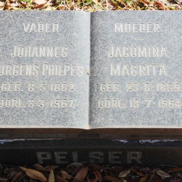 PELSER Johannes Jurgens Philpes 1882-1967 &amp; Jacomina Magrita 1889-1964