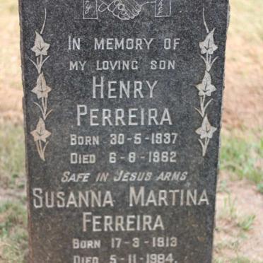 PERREIRA Henry 1937-1962 :: FERREIRA Susanna Martina 1913-1984