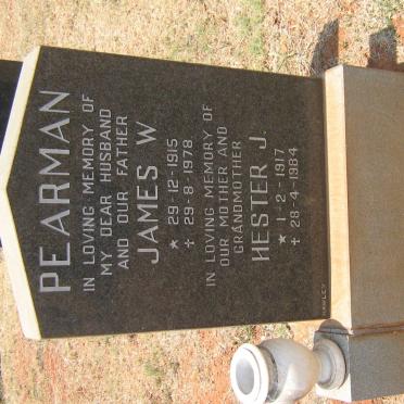 PEARMAN James W. 1915-1978 &amp; Hester J. 1917-1984