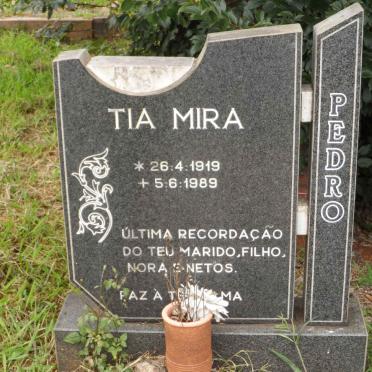 PEDRO Tia Mira 1919-1989