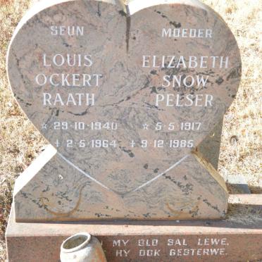 PELSER Elizabeth Snow 1917-1985 :: RAATH Louis Ockert 1940-1964