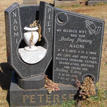 PETERSEN Sonny 1930-2004 &amp; Naomi 1929-1986