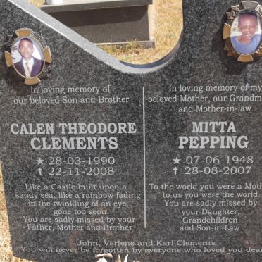 PEPPING Mitta 1948-2007 :: CLEMENTS Calen Theodore 1990-2008