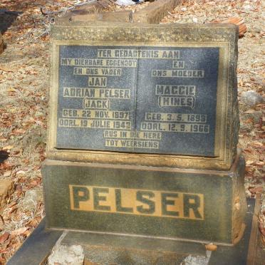 PELSER Jan Adrian 1897-1943 &amp; Maggie HINES 1898-1966