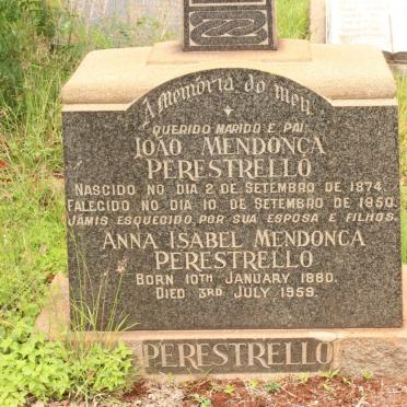 PERESTRELLO Joao Mendonca 1874-1950 &amp; Anna Isabel Mendonca 1880-1959
