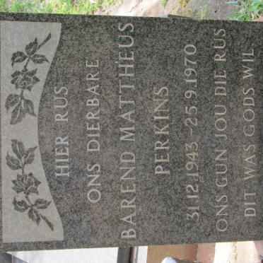 PERKINS Barend Mattheus 1943-1970