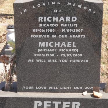 PETER Michael Richard 1958-2009 :: PETER Richardo Phillip 1989-2007