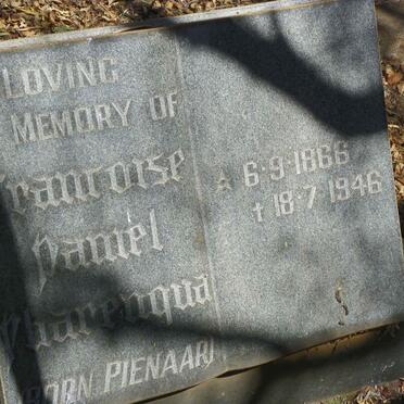 PHARENQUA Francoise Daniel nee PIENAAR 1866-1946