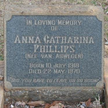 PHILLIPS Anna Catharina nee van ASWEGEN 1918-