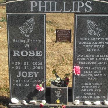 PHILLIPS Joey 1925-201? &amp; Rose 1928-2006