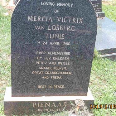PIENAAR Mercia Victrix van Losberg nee CROTS -1986