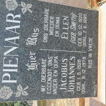 PIENAAR Jacobus Johannes 1926-1979 &amp; Ellen SMITH 1920-1985