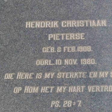 PIETERSE Hendrik Christiaan 1908-1980