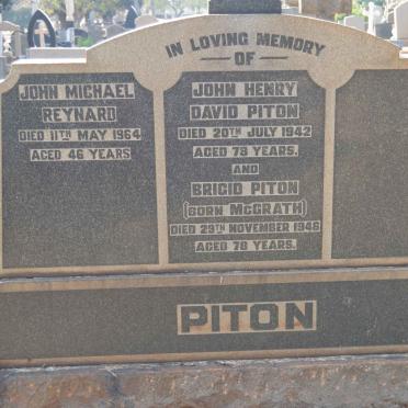 PITON John Henry David -1942 &amp; Brigid McGRATH -1946