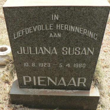 PIENAAR Juliana Susan 1923-1980
