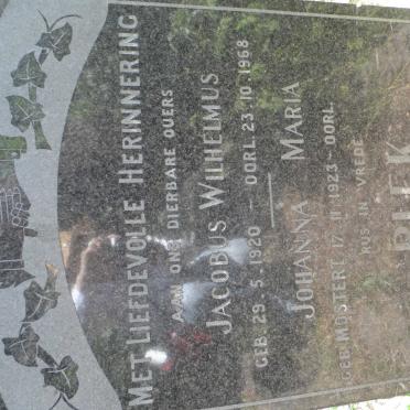 PIEK Jacobus Wilhelmus 1920-1968 &amp; Johanna Maria MOSTERT 1923-