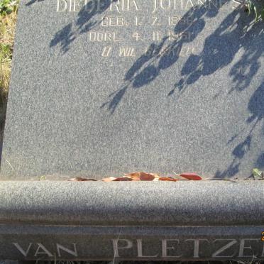 PLETZEN Diederik Johannes, van 1896-1961