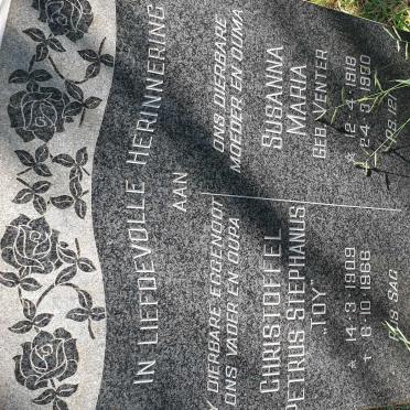 PLOOY Christoffel Petrus Stephanus, du 1909-1966 &amp; Susanna Maria VENTER 1918-1980