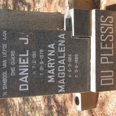 PLESSIS Daniel J., du 1911-1978 &amp; Maryna Magdalena 1915-1986