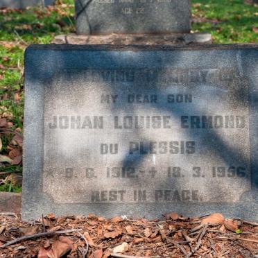 PLESSIS Johan Louise Ermond, du 1912-1956
