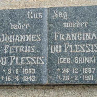 PLESSIS Johannes Petrus, du 1863-1943 &amp; Francina BRINK 1887-1961