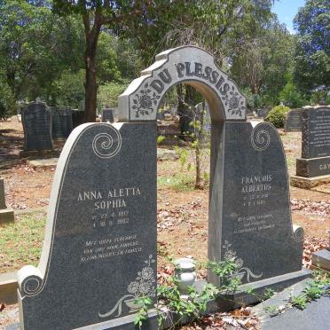 PLESSIS Francois Albertus, du 1910-1985 &amp; Anna Aletta Sophia 1912-1982