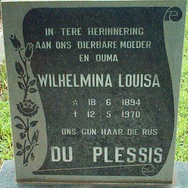 PLESSIS Wilhelmina Louisa, du 1984-1970