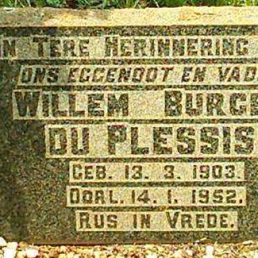 PLESSIS Willem Burger, du 1903-1952