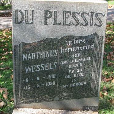 PLESSIS Marthinus Wessels, du 1910-1980