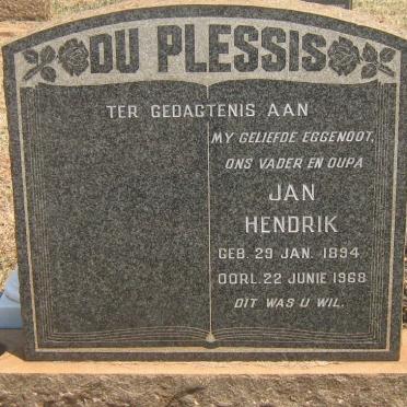 PLESSIS Jan Hendrik, du 1894-1968