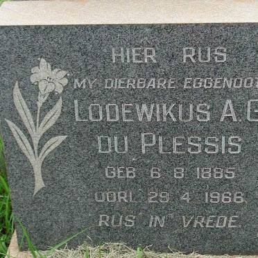 PLESSIS Lodewikus A.G., du 1885-1966