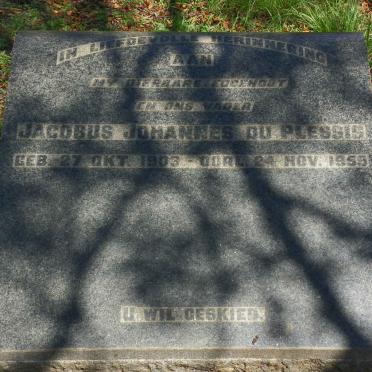 PLESSIS Jacobus Johannes, du 1903-1959