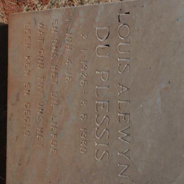 PLESSIS Louis Alewyn, du 1926-1980