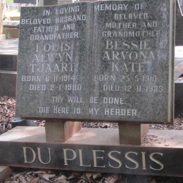 PLESSIS Louis Alwyn Tjaart, du 1914-1980 &amp; Bessie Arvona Kate 1910-1983
